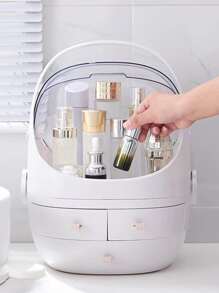 多层化妆品收纳盒，1个装，带防尘盖和便携提手，全开式防水盖，防尘抽屉，非常适合放在浴室台面、卧室梳妆台上，可作化妆包、旅行包、化妆收纳盒、化妆包、洗漱包、桌面收纳盒、化妆包、化妆袋、化妆品收纳盒、化妆包、首饰盒、化妆刷架、香水收纳盒等。是送给女性的礼物，也是圣诞礼物和送礼佳品。 - 白色 - 查看 4