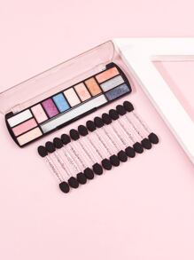 50pcs Multi-functional Eyeshadow Brushes With Transparent Handle, Sponge Applicator, Glitter Powder Brush, Mirror Powder Brush, Nail Art Friction Stick - Black - View 4