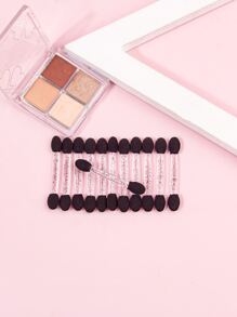 50pcs Multi-functional Eyeshadow Brushes With Transparent Handle, Sponge Applicator, Glitter Powder Brush, Mirror Powder Brush, Nail Art Friction Stick - Black - View 6