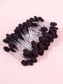 50pcs Multi-functional Eyeshadow Brushes With Transparent Handle, Sponge Applicator, Glitter Powder Brush, Mirror Powder Brush, Nail Art Friction Stick - Black - View 9