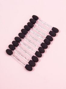 50pcs Multi-functional Eyeshadow Brushes With Transparent Handle, Sponge Applicator, Glitter Powder Brush, Mirror Powder Brush, Nail Art Friction Stick - Black - View 8