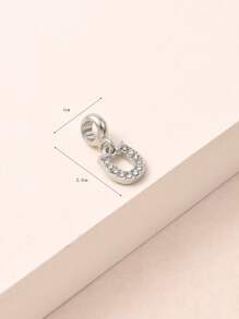 1入組魅力四射鋅合金水鑽馬蹄鐵DIY吊墜適合女士DIY首飾製作 - 銀色 - 查看 6