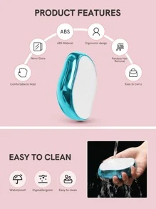 Máy Tẩy Lông Thủy Tinh Pha Lê Có Thể Tái Sử Dụng, Dụng Cụ Dũa Chân Và Tẩy Lông 2 Trong 1, Đa Chức Năng - Màu xanh lam - Xem 7