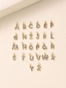 Mặt dây chuyền DIY 1 cái Rhinestone Letter - Nhiều màu - Xem 1