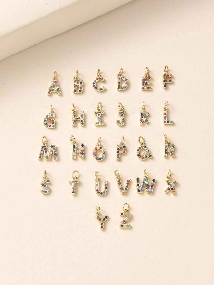 Mặt dây chuyền DIY 1 cái Rhinestone Letter - Nhiều màu - Xem 1