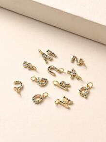 Mặt dây chuyền DIY 1 cái Rhinestone Letter - Nhiều màu - Xem 3