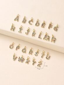 Mặt dây chuyền DIY 1 cái Rhinestone Letter - Nhiều màu - Xem 6