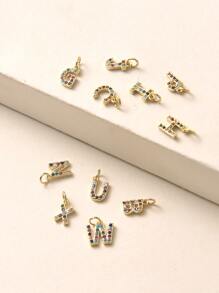 Mặt dây chuyền DIY 1 cái Rhinestone Letter - Nhiều màu - Xem 7