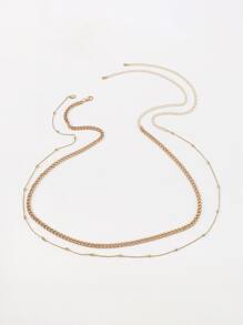 2pcs/set Minimalist Waist Chain - Yellow Gold - View 2