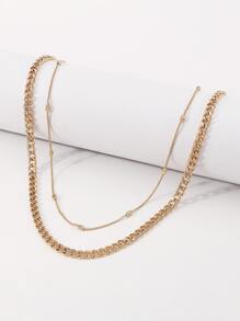 2pcs/set Minimalist Waist Chain - Yellow Gold - View 3