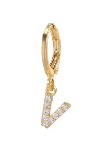 2對/套水鑽字母裝飾耳墜 - 金黃色 - 查看 5