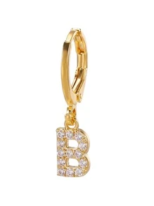 2對/套水鑽字母裝飾耳墜 - 金黃色 - 查看 7