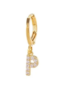 2對/套水鑽字母裝飾耳墜 - 金黃色 - 查看 9