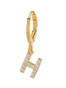 2對/套水鑽字母裝飾耳墜 - 金黃色 - 查看 10