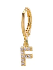 2對/套水鑽字母裝飾耳墜 - 金黃色 - 查看 24