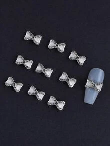 10pcs 3D Rhinestone Bow Design Nail Art Decoration - Multicolor - View 1