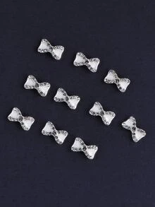 10pcs 3D Rhinestone Bow Design Nail Art Decoration - Multicolor - View 3