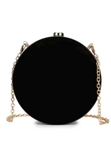 Mini Diamond Round Acrylic Party Evening Bag - Silver - View 3