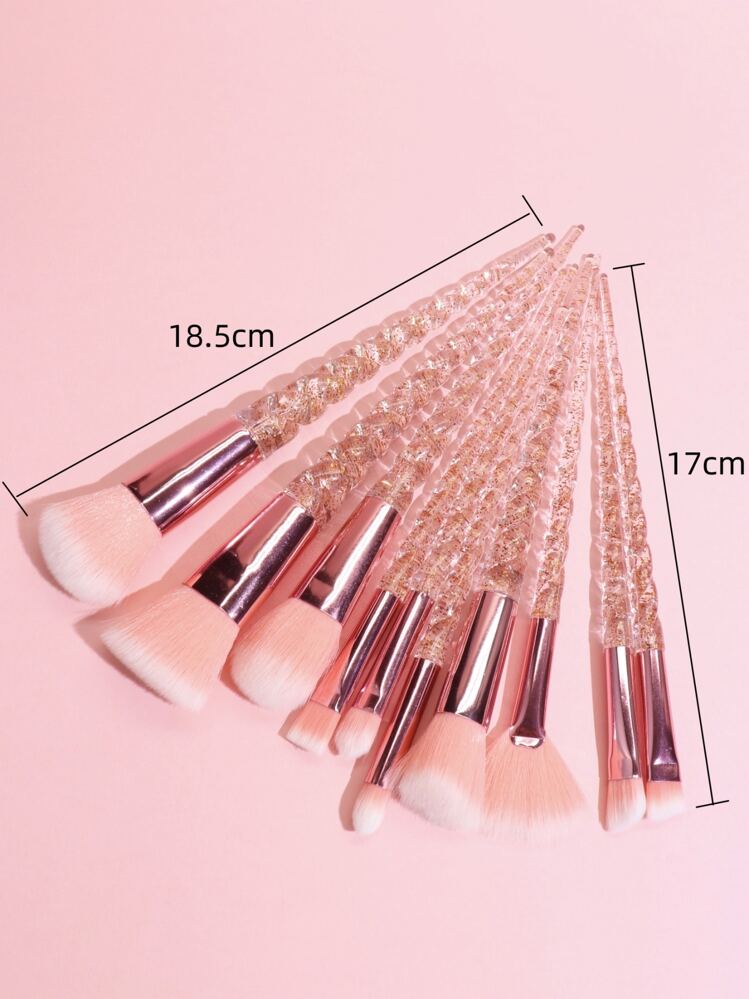 10件套专业化妆刷套装，包含腮红刷、散粉刷、眼部化妆刷等。粉色和玫瑰红色可选。化妆刷套装，化妆刷套装，化妆刷套装，全套化妆刷，化妆刷套装，全套化妆工具，化妆刷套装，化妆刷套装，化妆礼盒套装 - 彩色 - 查看 6