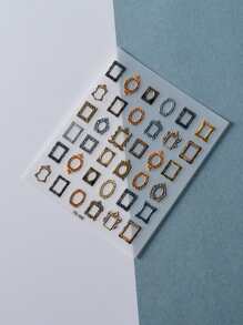 1sheet Photo Frame Pattern Nail Art Sticker Nail Stickers DIY