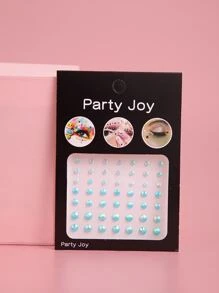 Party Joy 1 nhãn dán hình xăm khuôn mặt rhinestone - Màu xanh lam - Xem 1