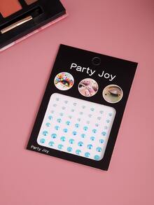 Party Joy 1 nhãn dán hình xăm khuôn mặt rhinestone - Màu xanh lam - Xem 3