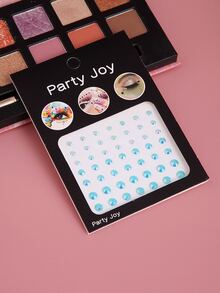 Party Joy 1 nhãn dán hình xăm khuôn mặt rhinestone - Màu xanh lam - Xem 2