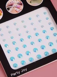 Party Joy 1 nhãn dán hình xăm khuôn mặt rhinestone - Màu xanh lam - Xem 4