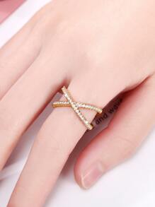1pc Glamorous Cubic Zirconia Ring For Women For Valentine's Day Gift Wedding Party Jewelry Valentines,Mom,Mother,Mother's Day,Gift - Yellow Gold - View 4
