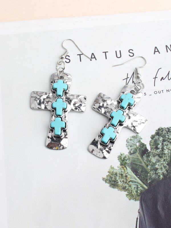 Pendientes colgantes con cruz