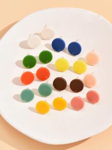 20pcs/set Round DIY Earrings Base - Multicolor - View 1