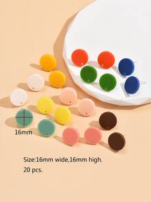 20pcs/set Round DIY Earrings Base - Multicolor - View 3