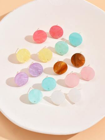 16入組/套圓形DIY耳環配件