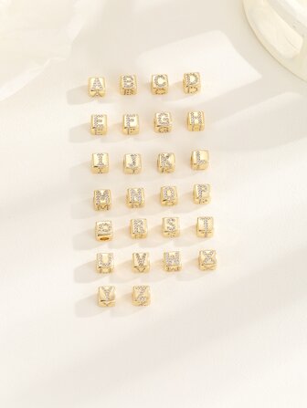 1入組方晶鋯石裝飾DIY珠子