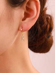 1 Paire De Boucles D'oreilles Pour Femmes En Cuivre De Style Européen Et Américain De Luxe Léger Et Délicat Avec Le Design De 26 Lettres Anglaises Majuscules, Cadeau Pour Une Utilisation Quotidienne