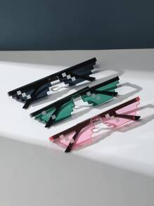 3副馬賽克設計無框太陽鏡 - 彩色 - 查看 1