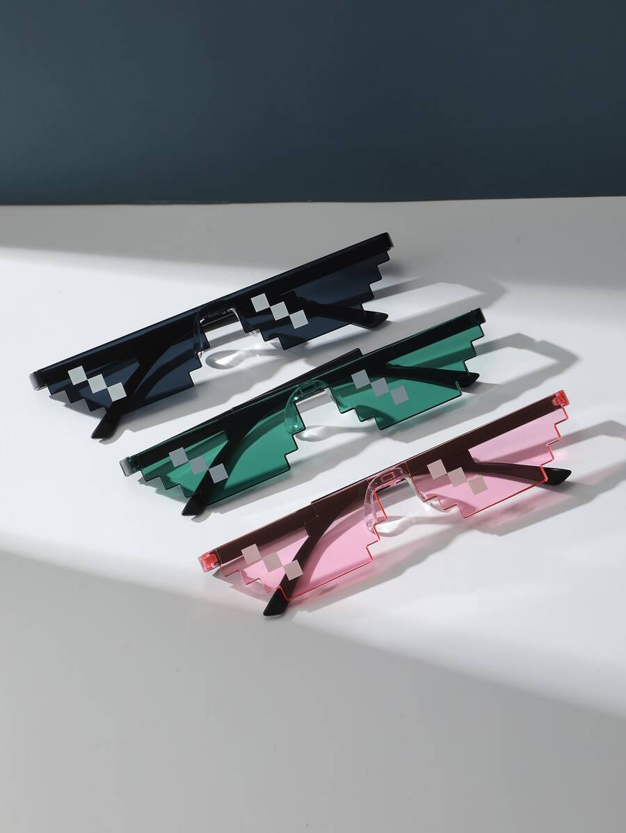 3副馬賽克設計無框太陽鏡 - 彩色 - 查看 1