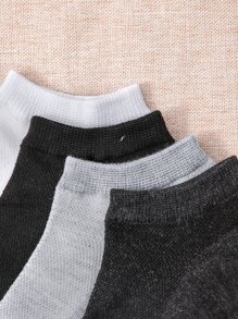 8pairs Men Solid Ankle Socks - Multicolor - View 2