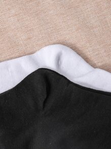 Hombres 4 pares Calcetines de tripulación unicolor - Blanco y Negro - Ver 3