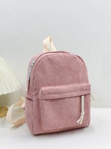Portable Minimalist Corduroy Classic Backpack For Teen Girls Women College Students,White-Collar Workers Perfect For,College,Work,Business,Commute, Lightweight Small Backpack, Mini Backpack For Back To School & TravelSchool Backpack,School Bag,Backpack For School,Back To School,Big Backpack,Cute, Suitable For Teen Girls Women College Students, Perfect For Back To School,College,Middle School, High School - Pink - View 6