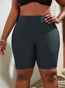 Plus High Waisted Bikini Bottom - Dark Grey - View 3