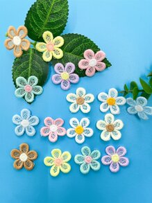 16入組/套花卉設計補丁貼紙滌綸縫紉工藝裝飾貼紙 - 彩色 - 查看 1