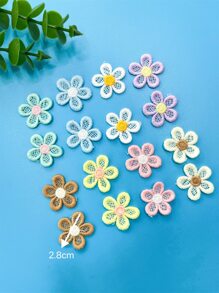 16入組/套花卉設計補丁貼紙滌綸縫紉工藝裝飾貼紙 - 彩色 - 查看 2