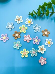 16入組/套花卉設計補丁貼紙滌綸縫紉工藝裝飾貼紙 - 彩色 - 查看 4