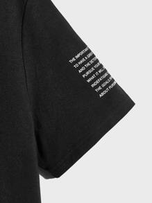 Manfinity Men Slogan Graphic Tee - Black - View 4