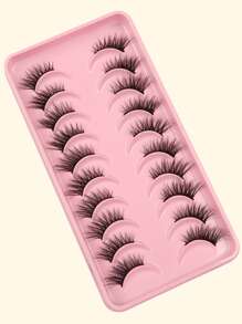 7 对交叉卷曲假睫毛化妆品 - 黑色 - 查看 5