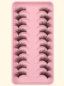 7 对交叉卷曲假睫毛化妆品 - 黑色 - 查看 6