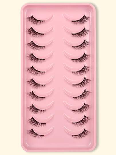 7 Pairs Criss-Cross Curled False Eyelashes, Cosmetic Products Strip Lashes, Lashes, Eyelashes, Fake Lashes