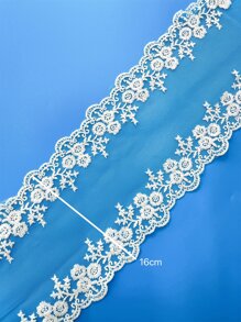 1 Thiết Kế Họa Tiết Hoa Tự Làm Nơ Ren Thêu Trắng Đàn Organ Dải Cho May Mặc Trang Trí - Màu be - Xem 2