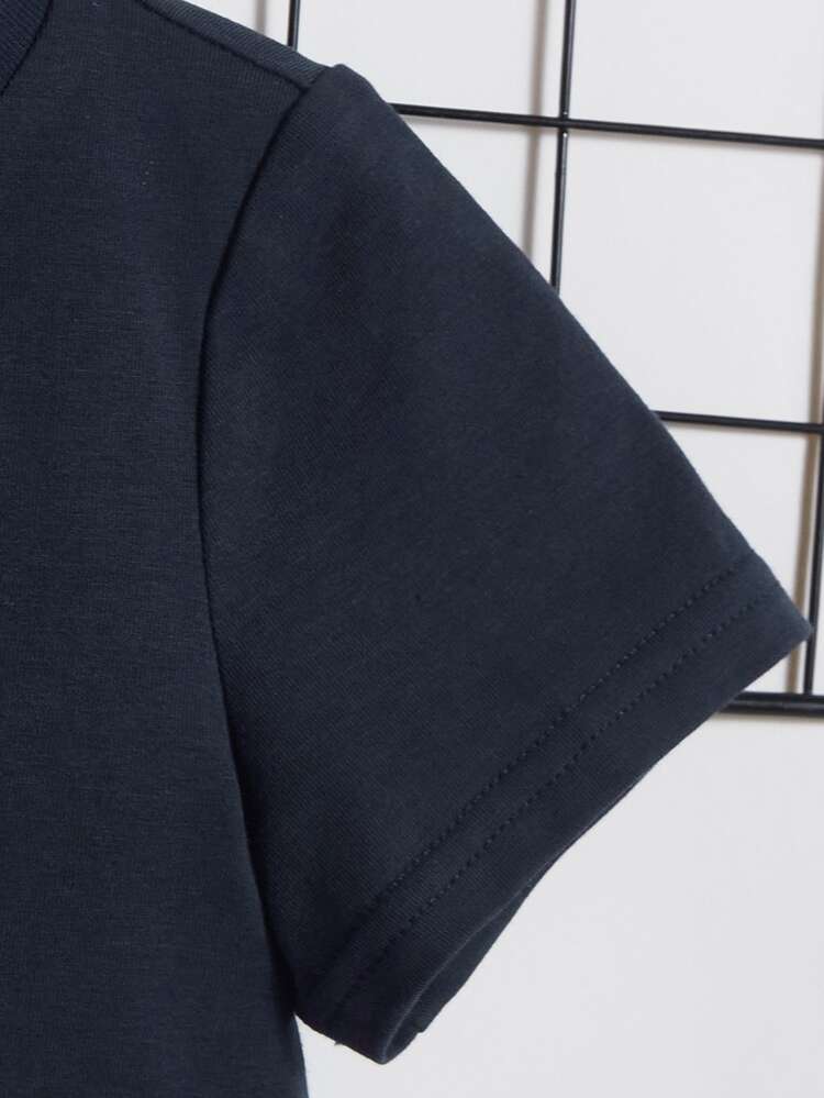 SHEIN 男嬰汽車印花T恤和短褲 - 彩色 - 查看 4